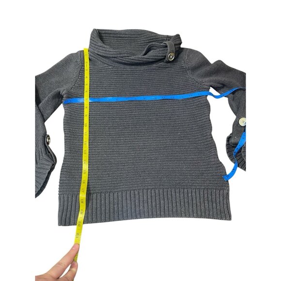 JONES NEW YORK SIGNATURE Women's Size Small Thick Knit Cowlneck Grey Sweater - Picture 10 of 12